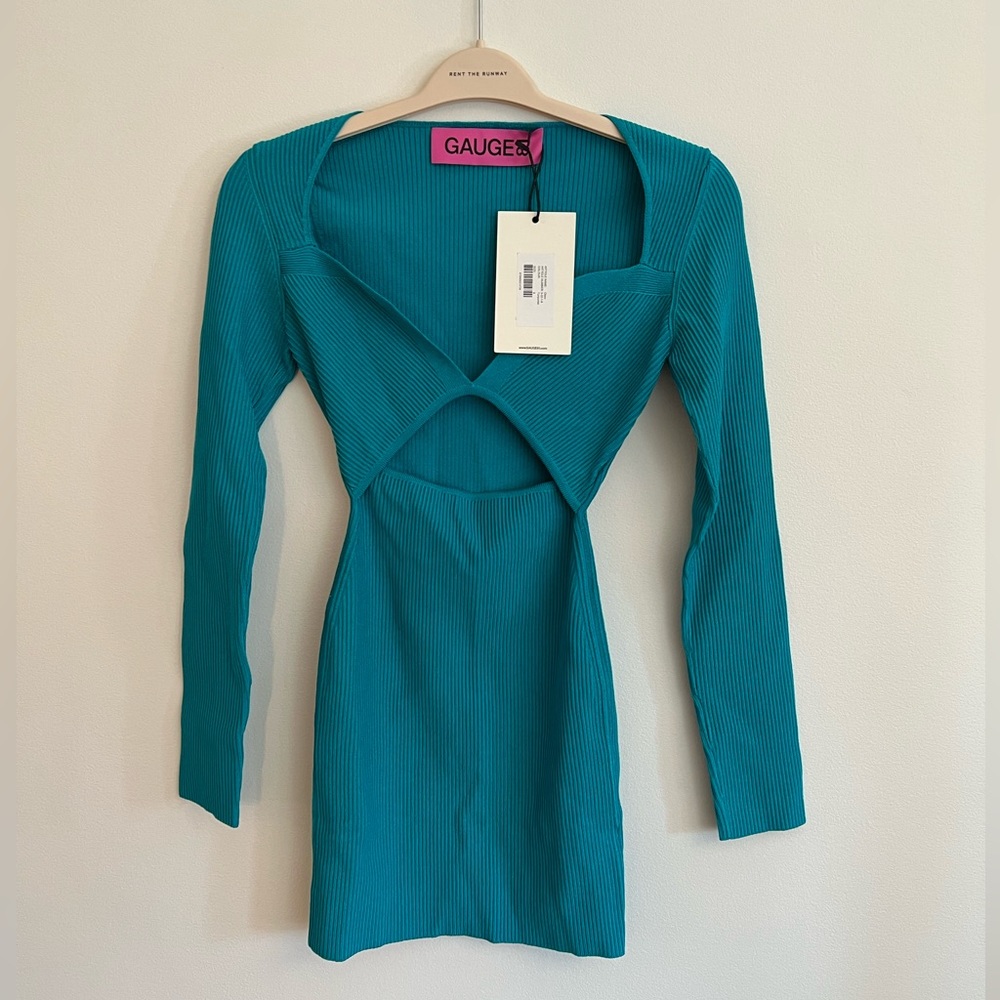 Turquoise cut out body con dress (NWT)